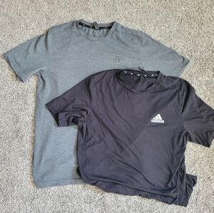 Adidas Aeroready Short Sleeve Tee Shirt Bundle Black Grey T Shirt